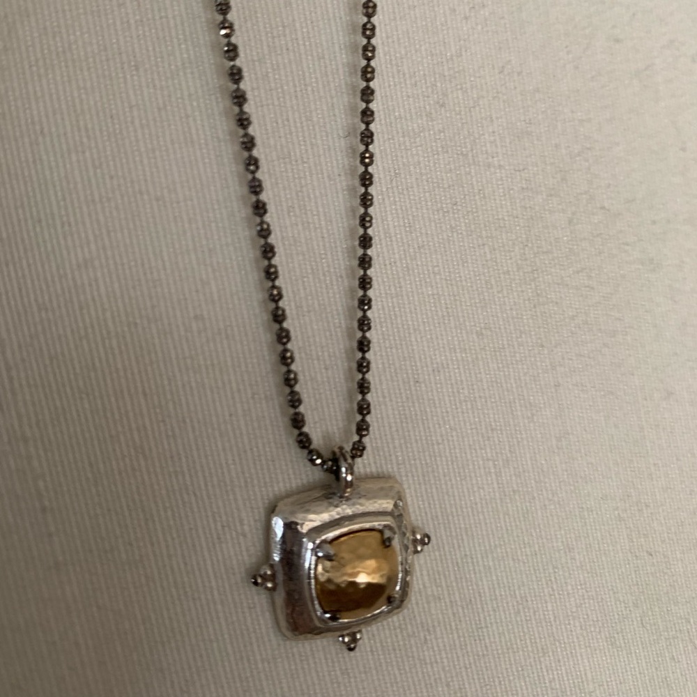 Brighton “AFFECTIONATE”two-toned silver gold necklace.